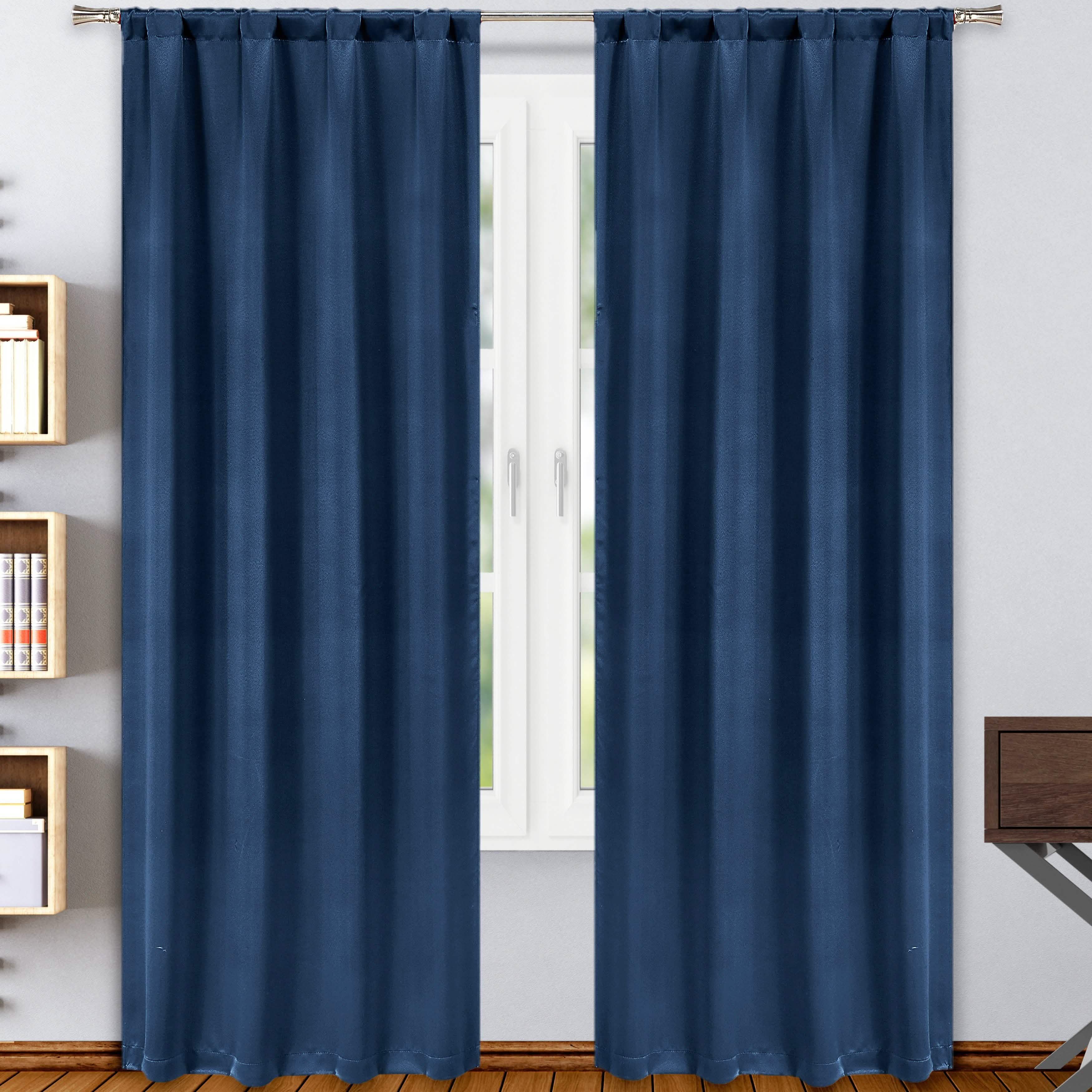 2-Pack: Solid Blackout Pole Top Window Curtain Panel