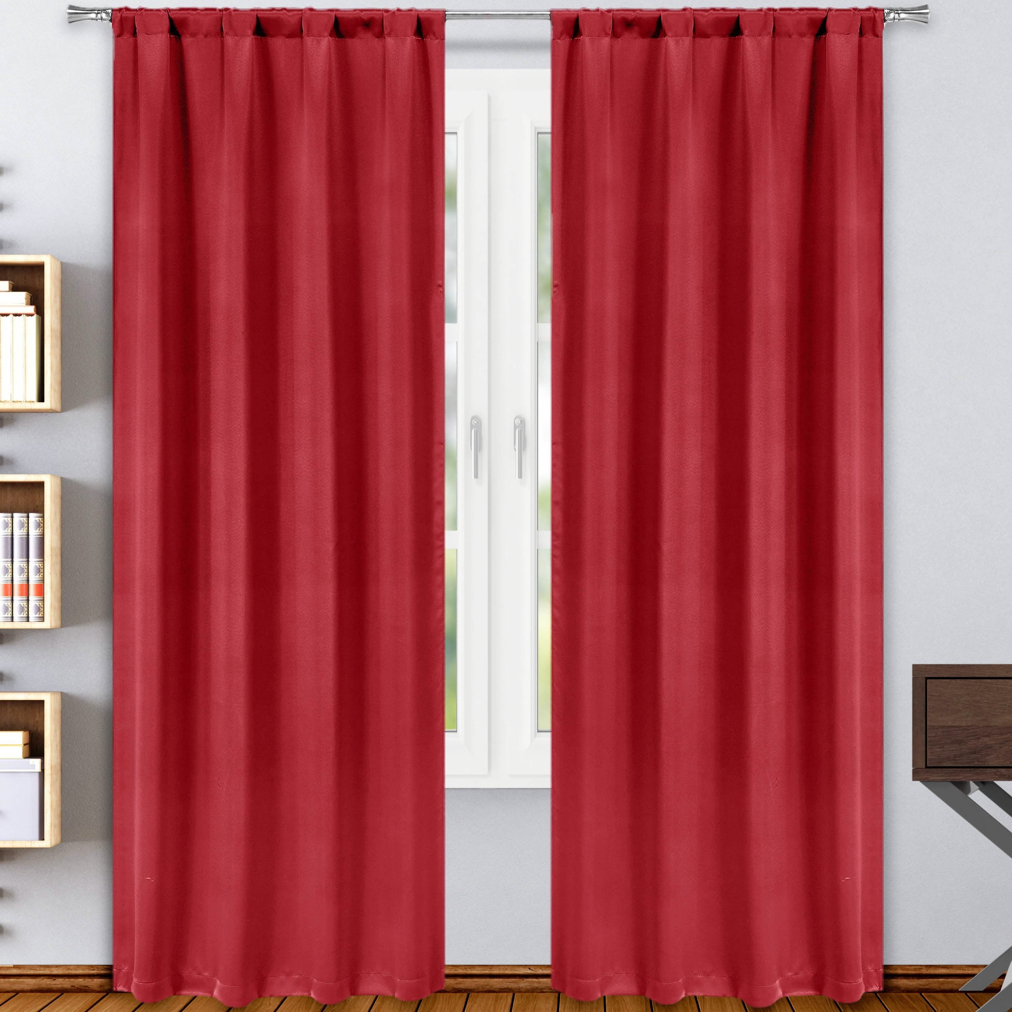 2-Pack: Solid Blackout Pole Top Window Curtain Panel