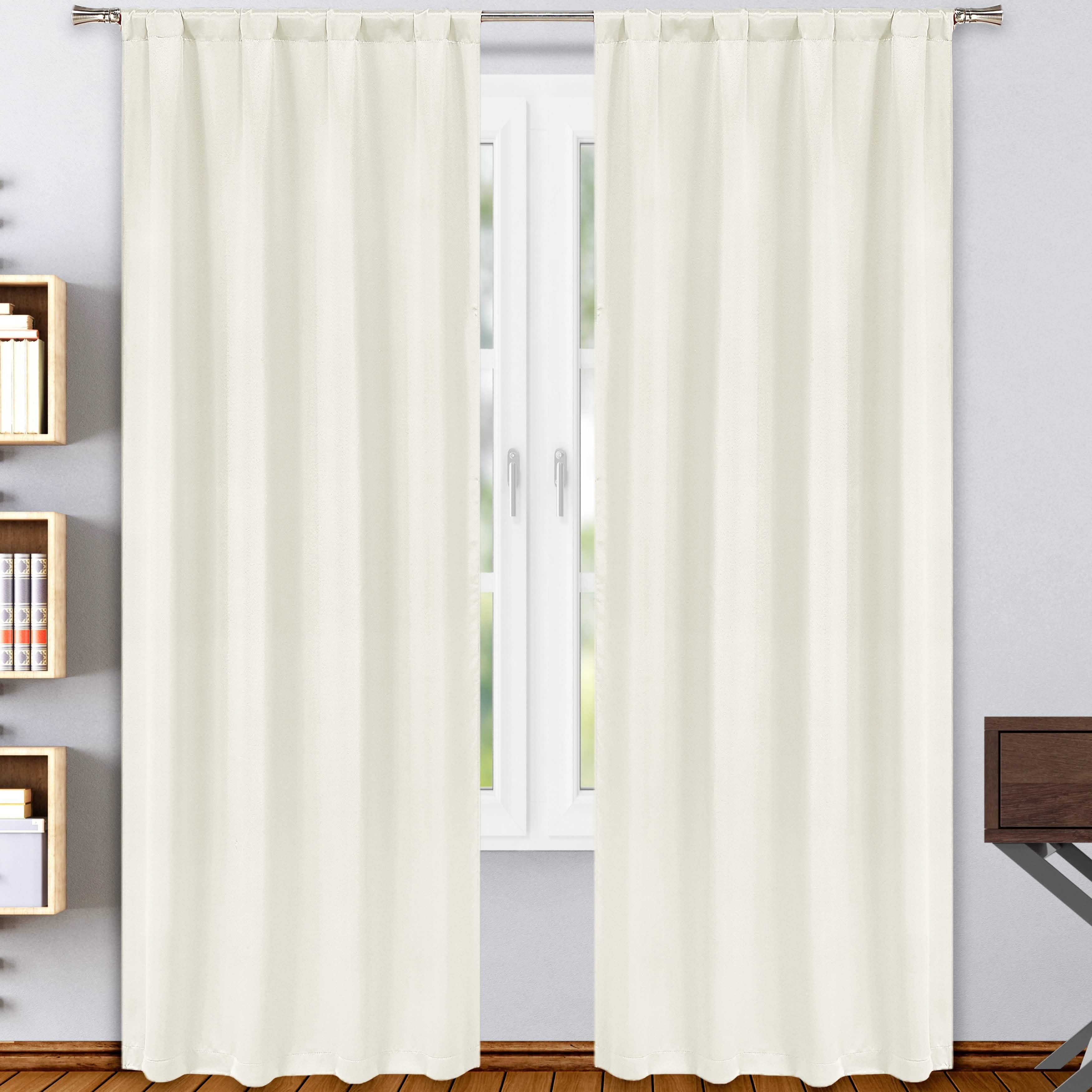2-Pack: Solid Blackout Pole Top Window Curtain Panel