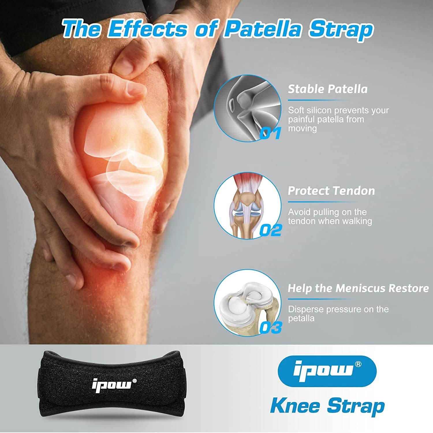 2-Pack: Stabilizer Straps for Knee and Patella Pain Relief