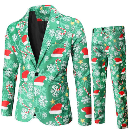 2-Piece: Fun Ugly Christmas Costumes For Men - Complete Xmas Suit