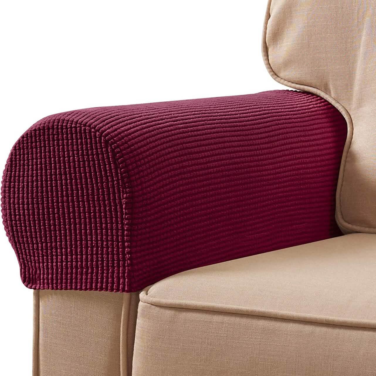 2-Piece: Jacquard Sofa Armrest Slipcover