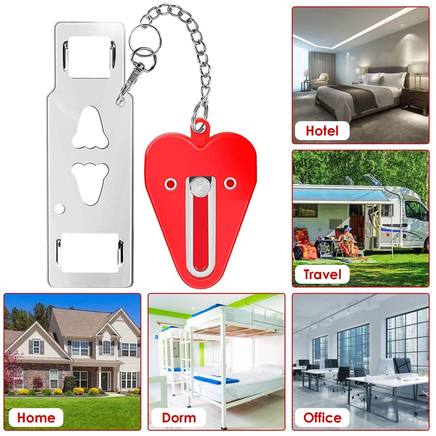 2-Piece: Portable Travel Door Lock Home Hotel Apartment Security Lock