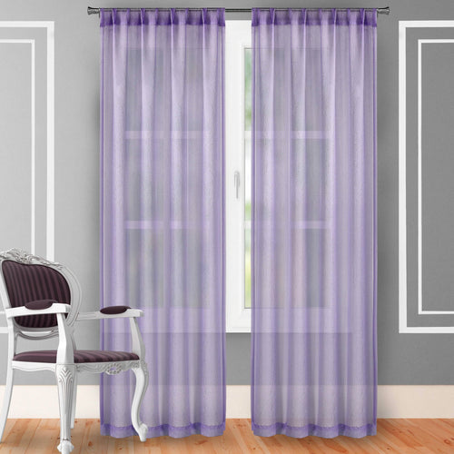 2-Piece Set: Crushed Semi-Sheer Fire Retardant Window Curtain