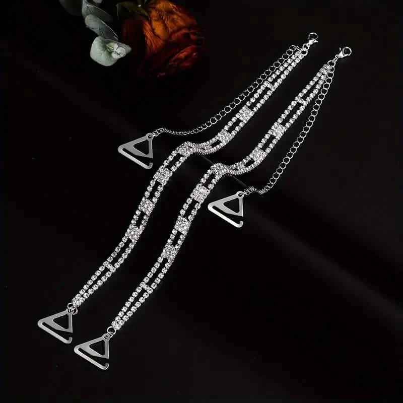 2-Piece Set: Elegant & Sexy Rhinestone Bra Straps