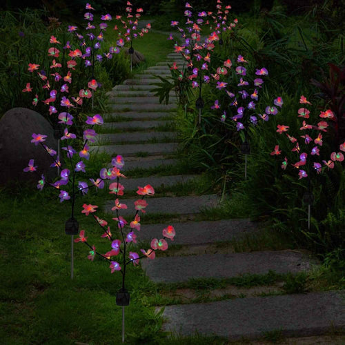 2-Piece: Solar Powered Garden Light Orchid