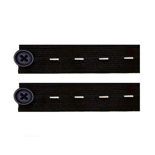 2-Pack: Black Interlocking Tape Waistband Extender Buttons for Jeans and Pants