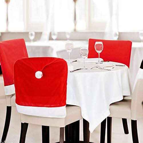2-Pieces: Red Hat Dining Chair Slipcovers