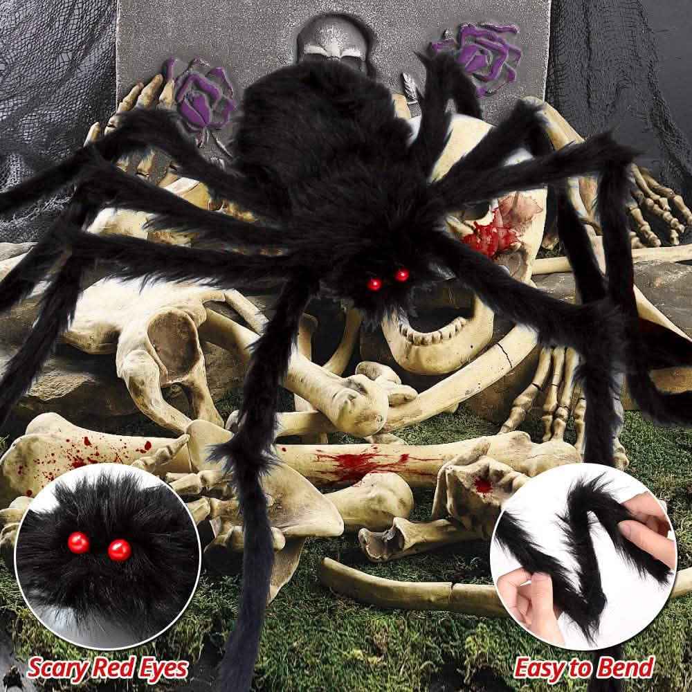 200" Halloween Spider Web and 59" Giant Spider Decoration