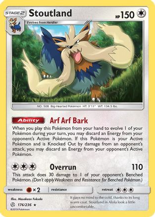 Stoutland 176/236 - SM  Cosmic Eclipse Holofoil