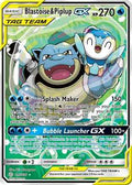 Blastoise & Piplup GX (Alternate Full Art) 215/236 - SM  Cosmic Eclipse Holofoil