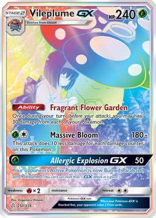 Vileplume GX (Secret) 250/236 - SM  Cosmic Eclipse Holofoil