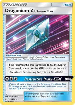 Dragonium Z: Dragon Claw 190/236 - SM  Cosmic Eclipse Reverse Holofoil