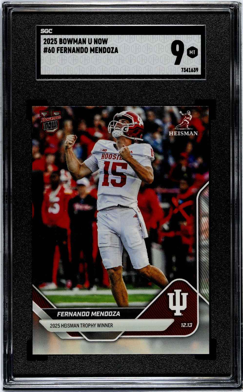 Graded 2025 Topps Bowman U Now Fernando Mendoza #60 Rookie RC Football Card SGC 9 Mint