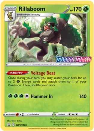 Rillaboom SWSH006 - SWSH Sword & Shield Promo Cards - Holofoil