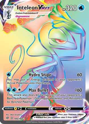 Inteleon VMAX (Secret) 195/192 - SWSH02 Rebel Clash Holofoil
