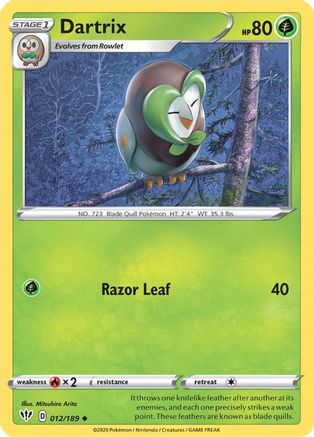 Dartrix 012/189 - SWSH03 Darkness Ablaze