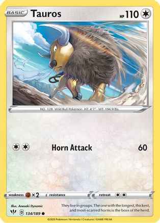 Tauros 134/189 - SWSH03 Darkness Ablaze