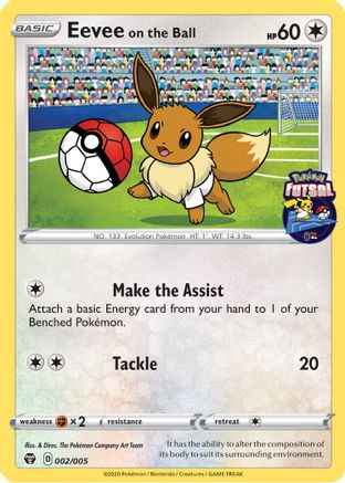 Eevee on the Ball (Pokemon Futsal) 002/005 - Miscellaneous Cards & Products