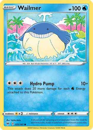 Wailmer 031/185 - SWSH04 Vivid Voltage Reverse Holofoil