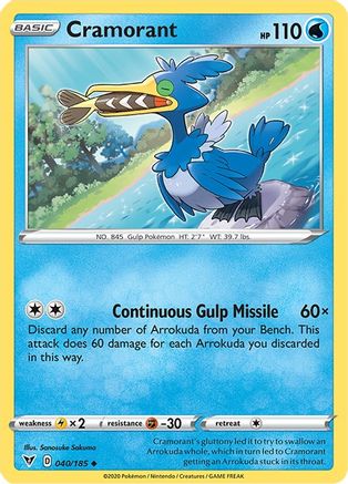 Cramorant 040/185 - SWSH04 Vivid Voltage Reverse Holofoil