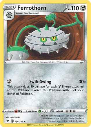 Ferrothorn 124/185 - SWSH04 Vivid Voltage Reverse Holofoil