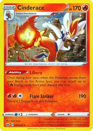 Cinderace (Cosmos Holo) 034/202 - Miscellaneous Cards & Products Holofoil