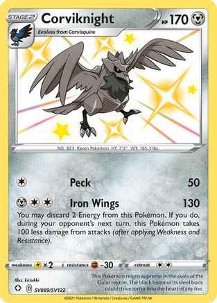Corviknight SV089/SV122 - Shining Fates Shiny Vault Holofoil