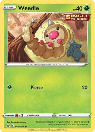 Weedle 001/198 - SWSH06 Chilling Reign