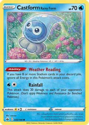 Castform Rainy Form 033/198 - SWSH06 Chilling Reign
