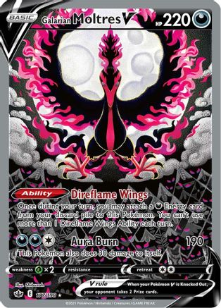 Galarian Moltres V (Alternate Full Art) 177/198 - SWSH06 Chilling Reign Holofoil