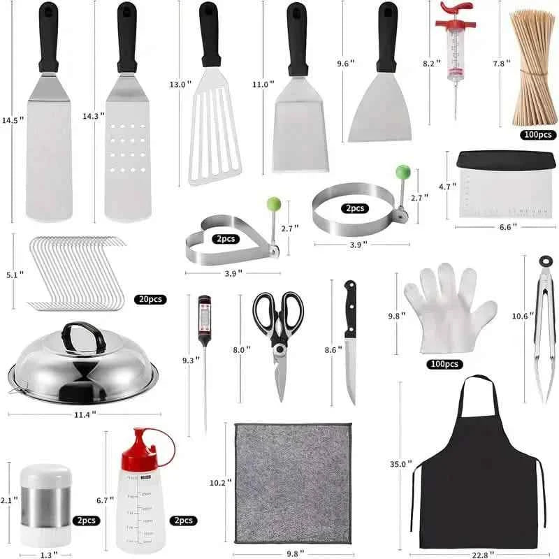 245-Piece Set: Griddle Spatula Kit with Storage Bag