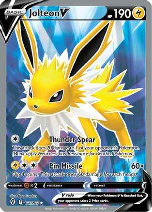 Jolteon V (Full Art) 177/203 - SWSH07 Evolving Skies Holofoil