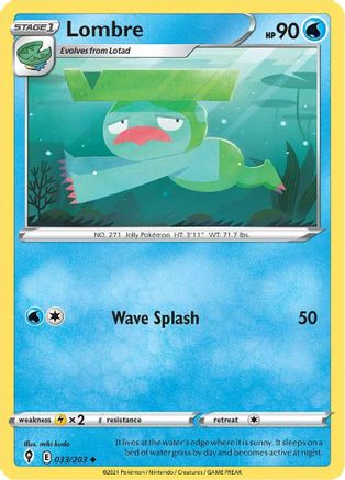 Lombre 033/203 - SWSH07 Evolving Skies Reverse Holofoil