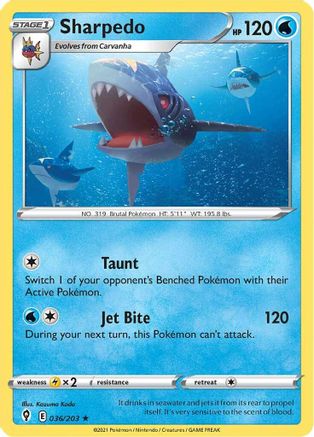 Sharpedo 036/203 - SWSH07 Evolving Skies