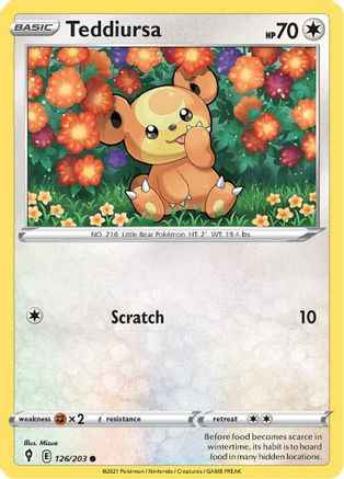 Teddiursa 126/203 - SWSH07 Evolving Skies