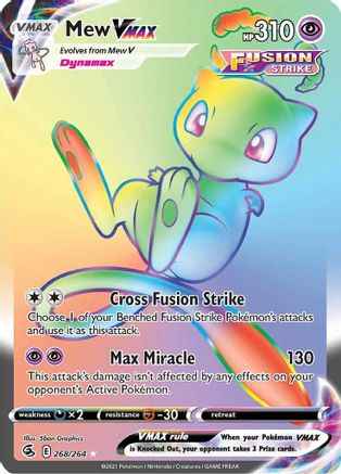 Mew VMAX (Secret) 268/264 - SWSH08 Fusion Strike Holofoil
