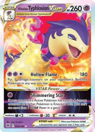 Hisuian Typhlosion VSTAR 054/189 - SWSH10 Astral Radiance Holofoil