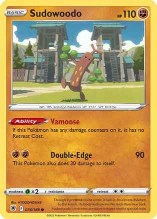 Sudowoodo 074/189 - SWSH10 Astral Radiance Reverse Holofoil