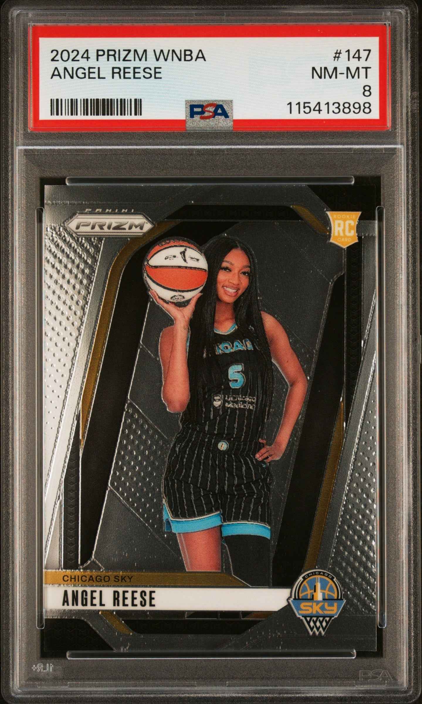 Graded 2024 Panini Prizm Angel Reese #147 Rookie RC Basketball Card PSA 8 Near Mint