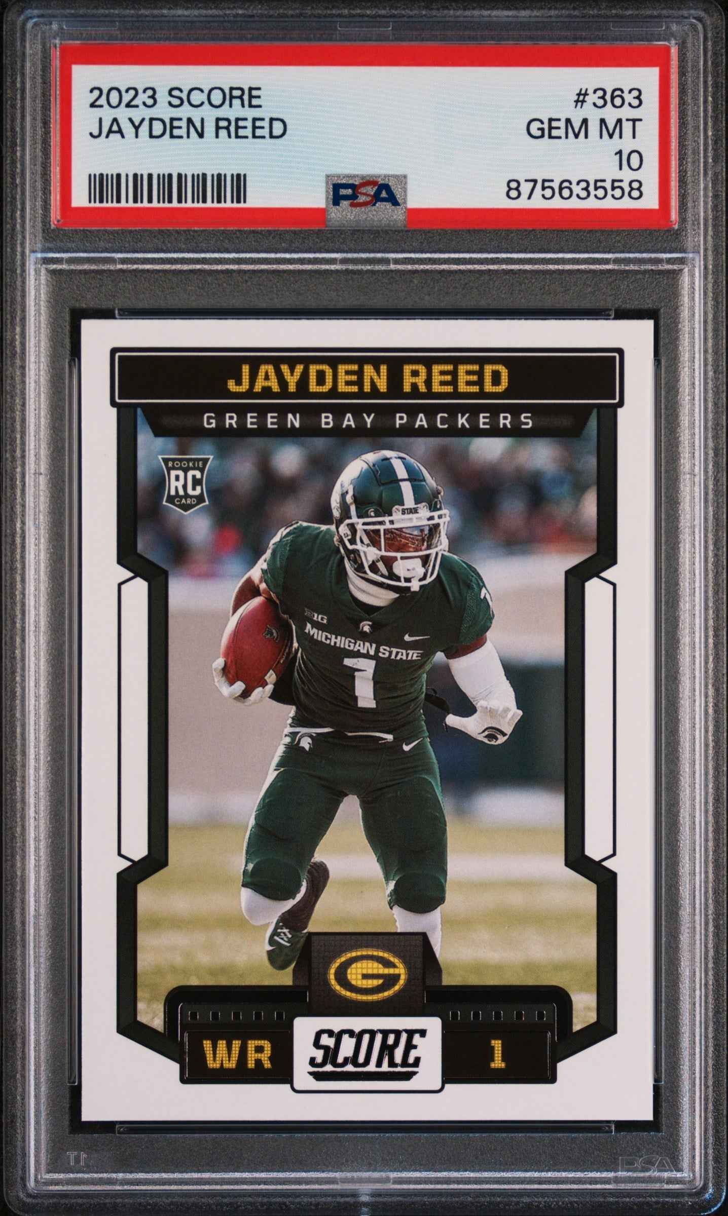Graded 2023 Panini Score Jayden Reed #363 Rookie RC Football Card PSA 10 Gem Mint