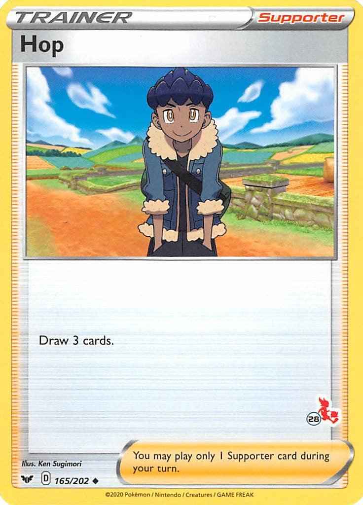 Hop (165/202) (Cinderace Stamp #28) [Battle Academy 2022]