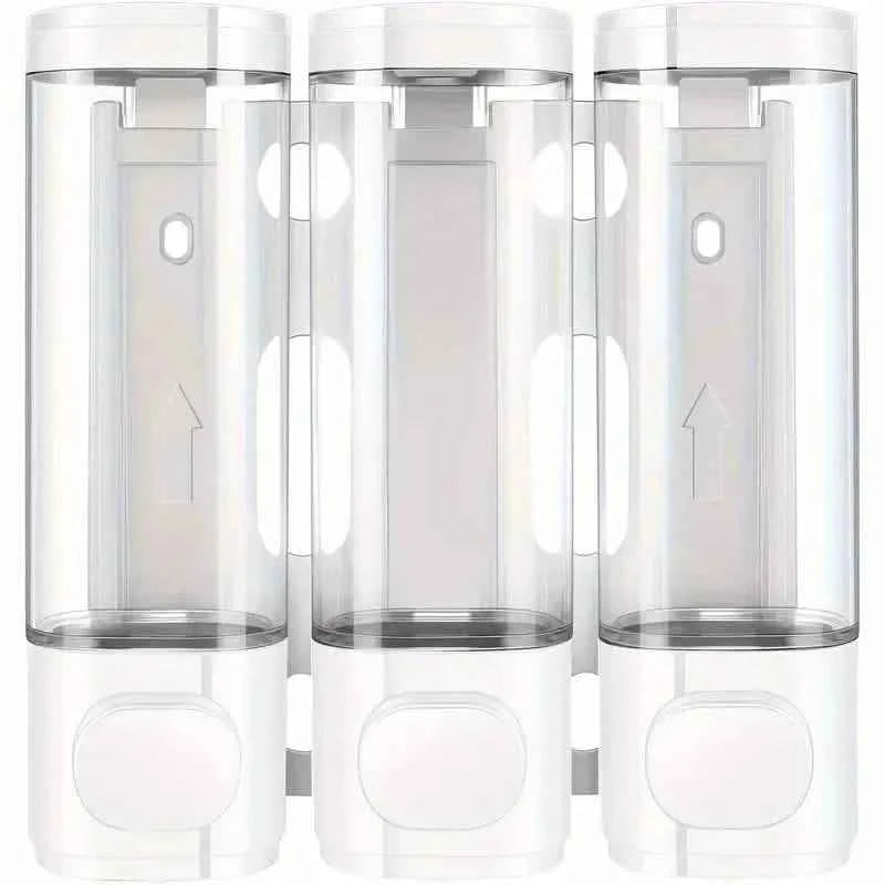 3-Chamber Shower Dispenser - Wall Mounted, No Leakage, No Drill