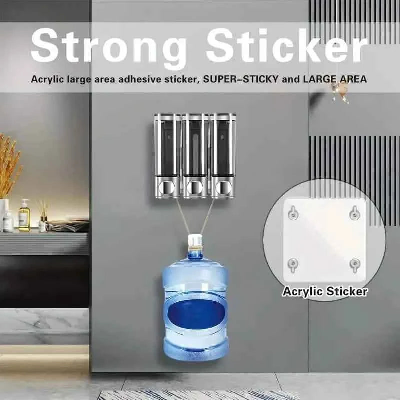 3-Chamber Shower Dispenser - Wall Mounted, No Leakage, No Drill