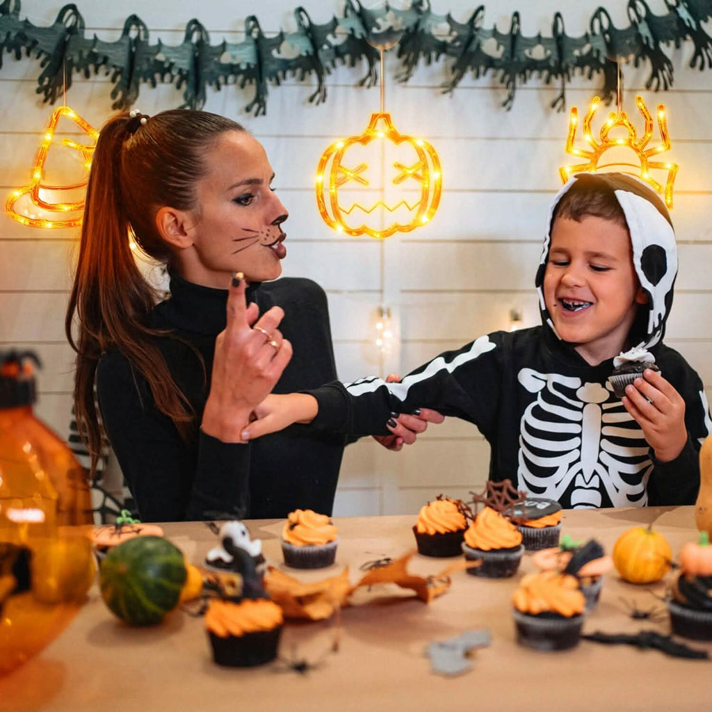 3-Pack: Halloween Window Light with Suction Cup Hanging Holes
