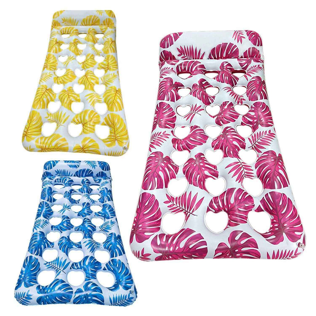 3-Pack: Inflatable Pool Float Raft Water Lounge 330lbs Load-Bearing Mattress with Headrest