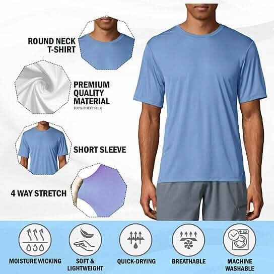 3-Pack Men's Cool Dri-Fit Moisture-Wicking Short Sleeve T-Shirt