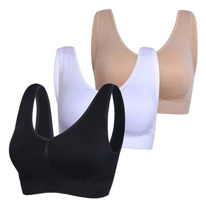 3-Pack: Seamless Miracle Bras with Removable Pads - Assorted Color Sets