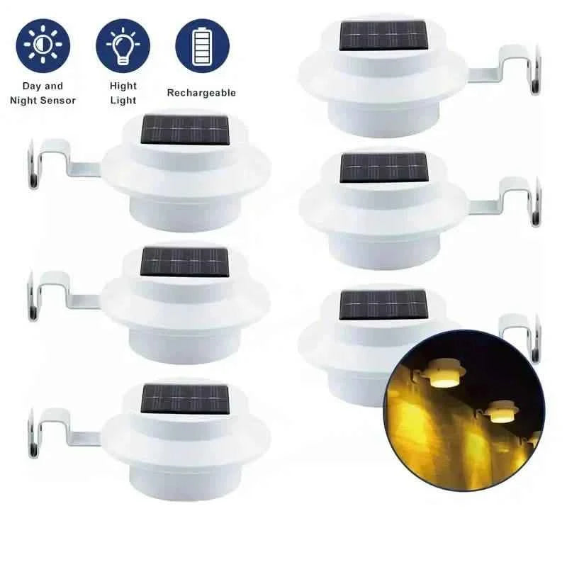 3-Pack: Solar LED Fence Gutter Lights