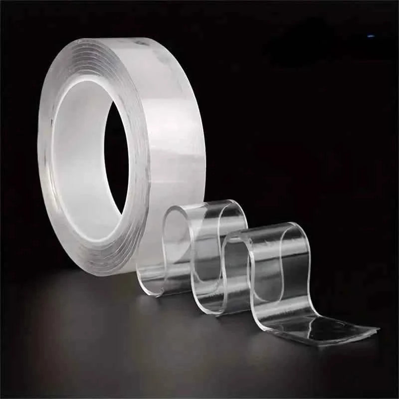 3-Pack: Transparent Adhesive Tape - Reusable, Washable, and No-Residue Nano Gel Strips